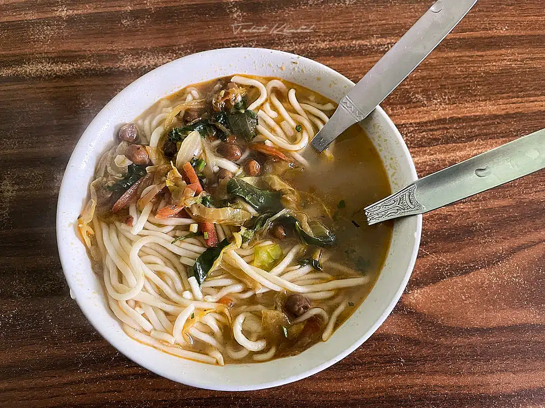 Thukpa the local food dish in spiti
